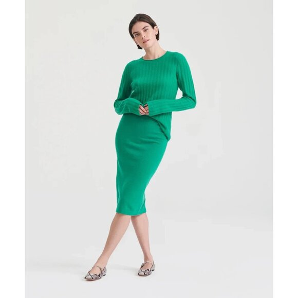 NWT Naadam Cashmere Pencil in Kelly Green Knit Sweater Skirt S